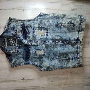 Men's Diamond Stash Denim Vest, XXL